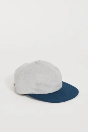 2-Tone Wool Serge 6 Panel Cap Heather Grey/Royal Blue