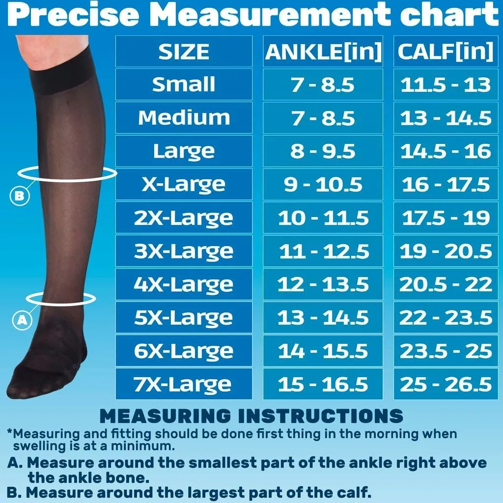 (3 Pairs - Closed Toe) Made in USA - Sheer Compression Socks for Women Circulation 20-30mmHg - A205