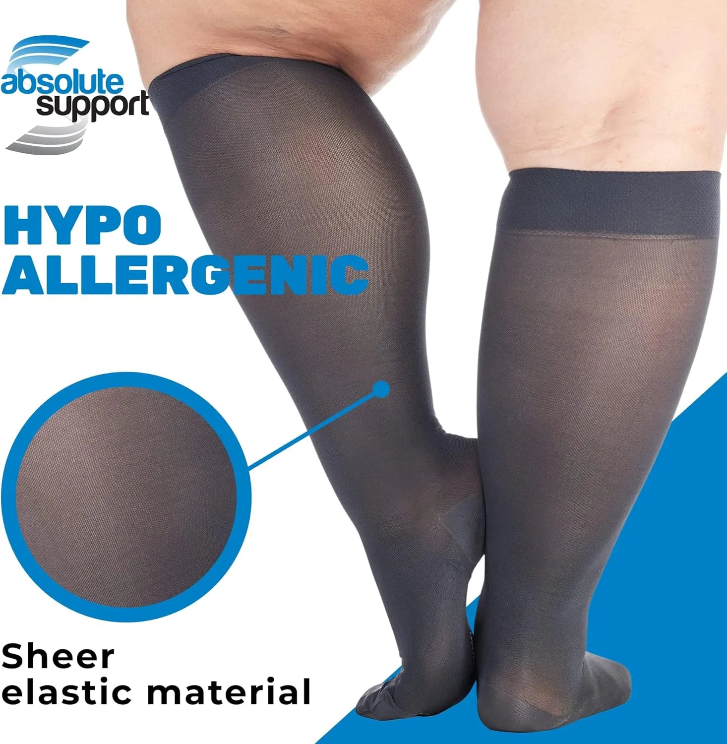 (3 Pairs - Closed Toe) Made in USA - Sheer Compression Socks for Women Circulation 20-30mmHg - A205