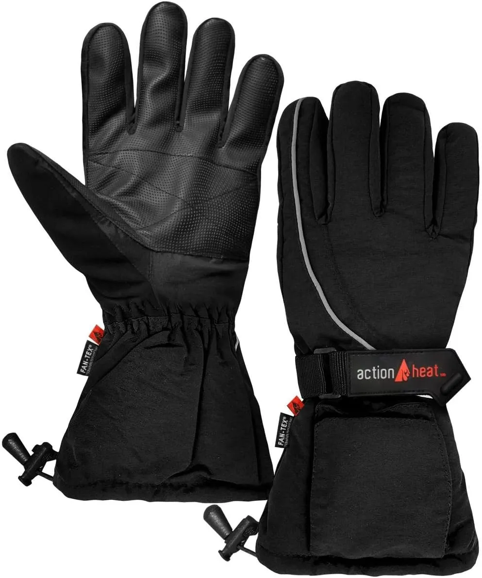 ActionHeat AA Battery Heated Snow Gloves – Men Rechargeable Electric Gloves w/Weather Resistant Soft Shell, Cozy Fleece