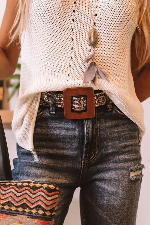 All The Way Embellished Belt In Black