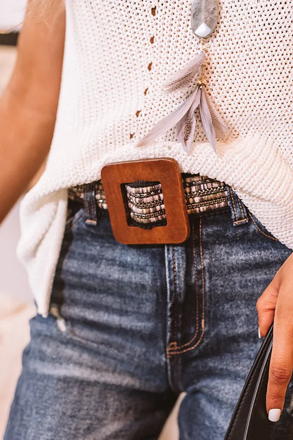 All The Way Embellished Belt In Black