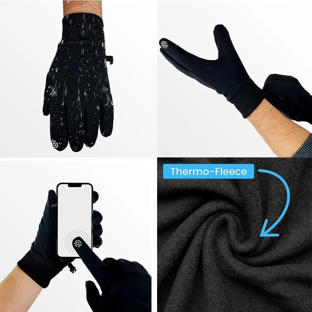 Arcticz Gloves, Arcticz - Premium Thermo Gloves, Winter Non-Slip Thermo Gloves with Touch Screen Finger Waterproof Thermal Gloves