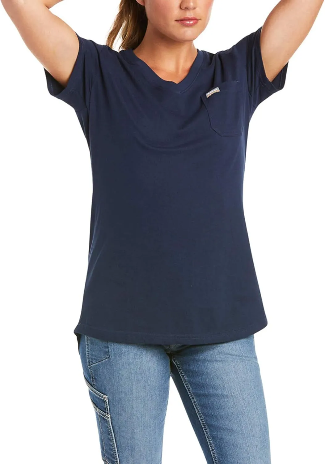 ARIAT Women's Rebar Cotton Strong V-neck Top