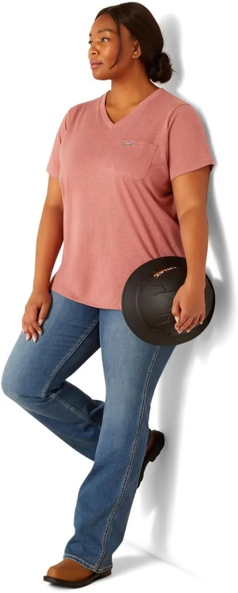ARIAT Women's Rebar Cotton Strong V-neck Top