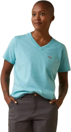 ARIAT Women's Rebar Cotton Strong V-neck Top