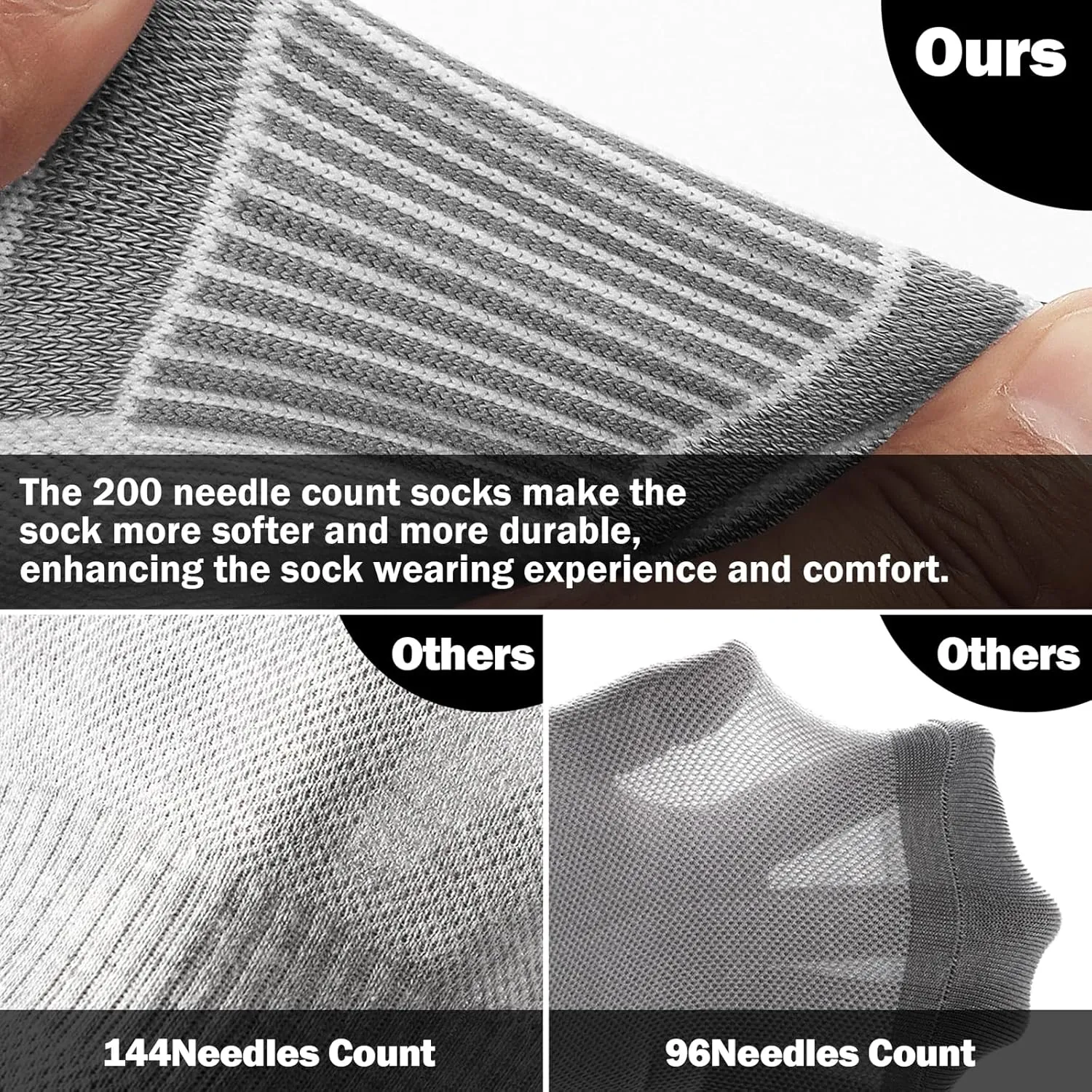 Athletic Cushioned Crew Socks, Sport Running Sock, Anti-Blister Wicking Coolmax Socks for Men and Women(2Pairs)