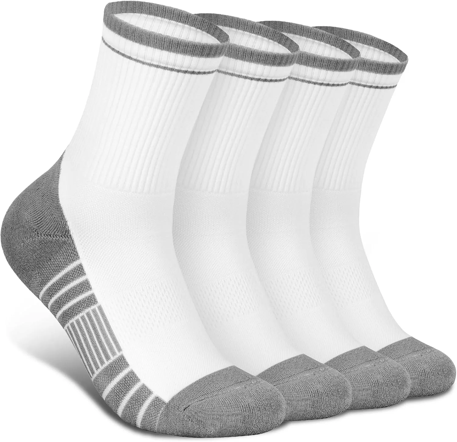Athletic Cushioned Crew Socks, Sport Running Sock, Anti-Blister Wicking Coolmax Socks for Men and Women(2Pairs)