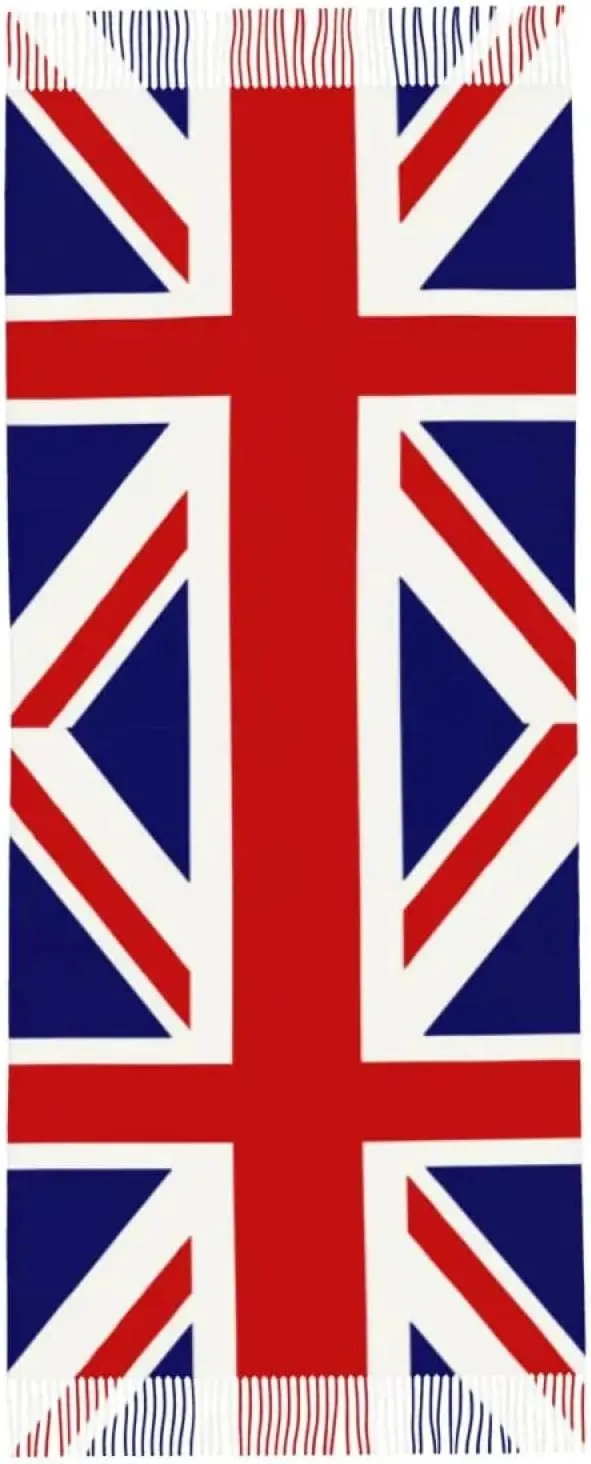Blanket Scarf For Women - Womens Scarf with Tassel British Flag Union Jack Long Winter Fall Shawl and