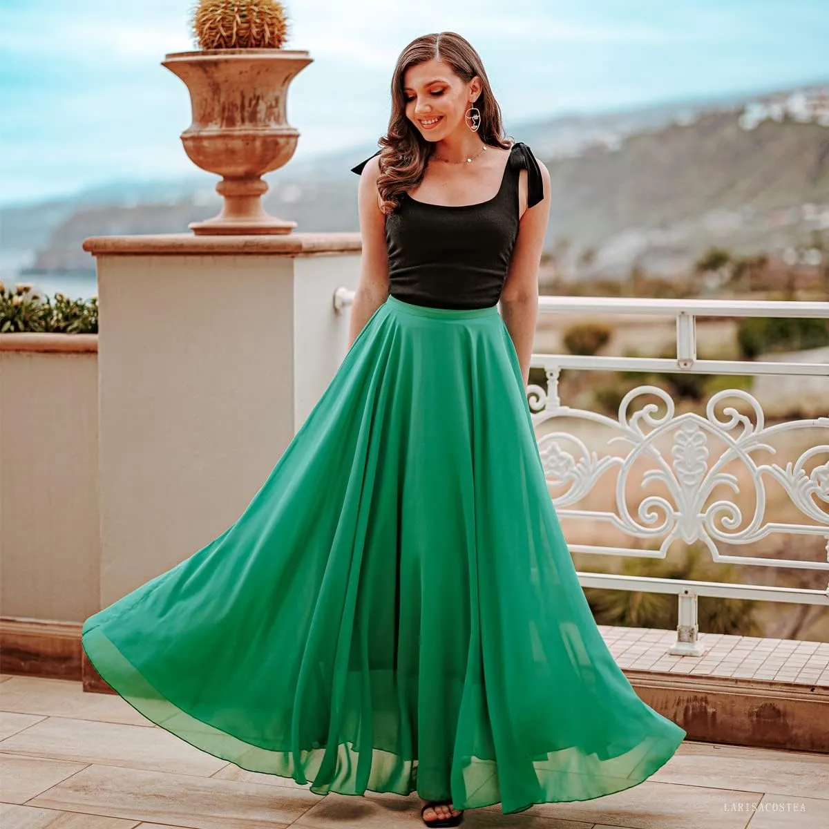 CHICWISH Women's Timeless Favorite Chiffon Maxi Prom Party Skirt