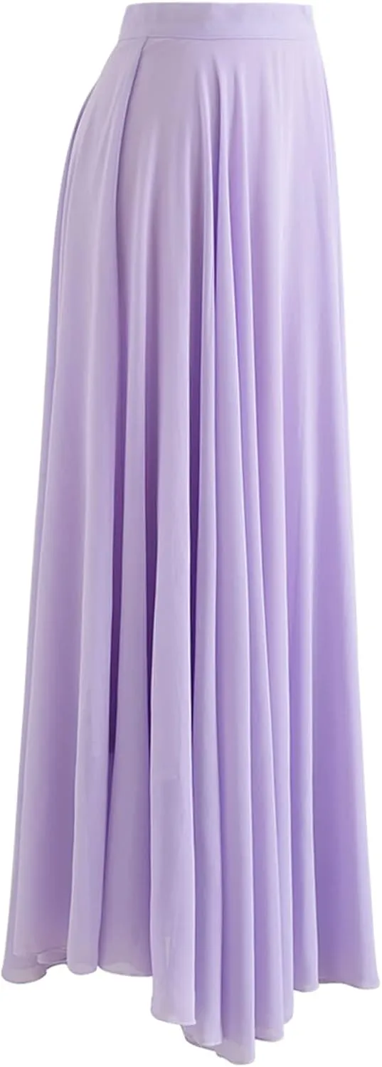 CHICWISH Women's Timeless Favorite Chiffon Maxi Prom Party Skirt