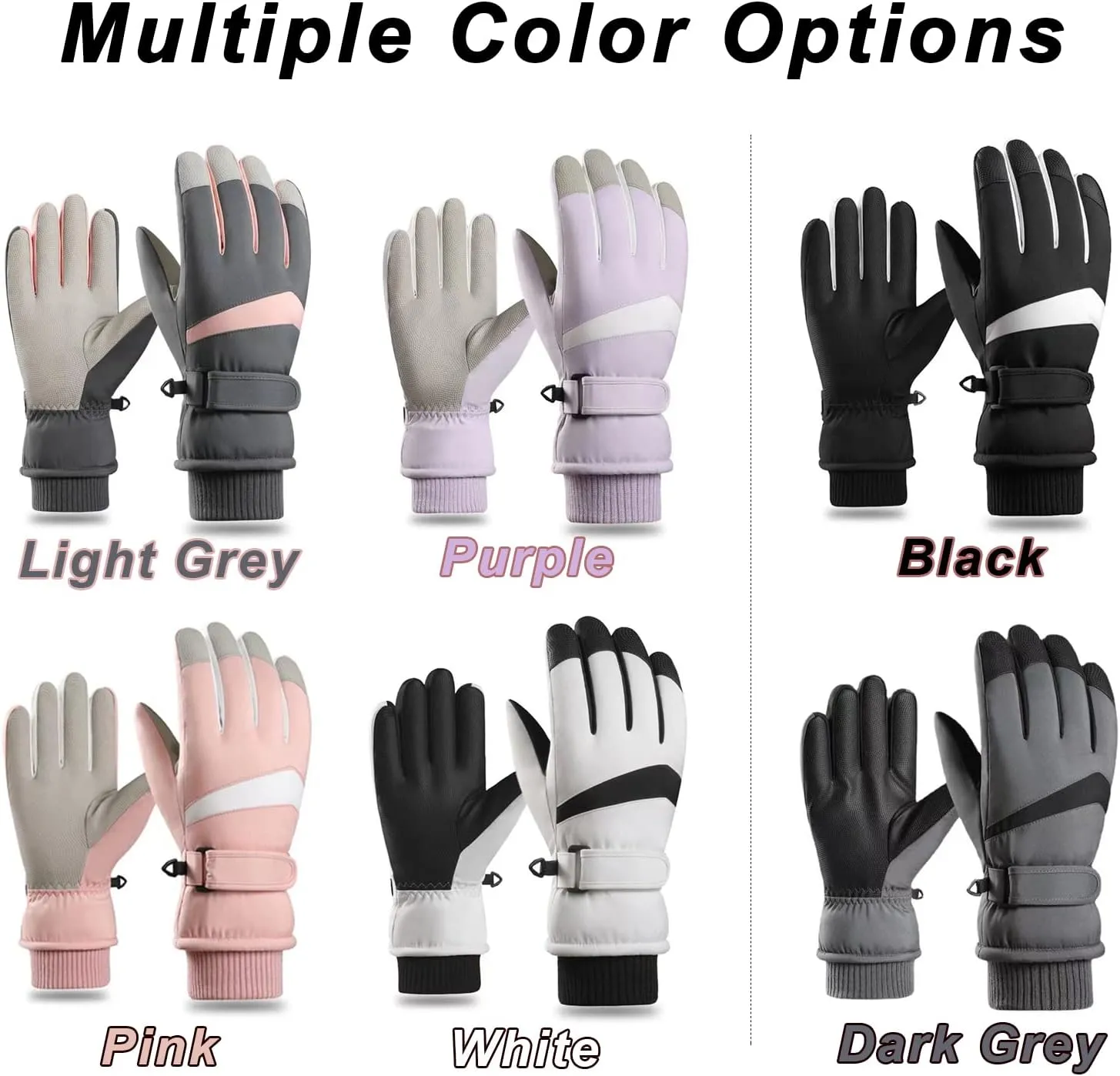 CLAPE Winter Ski Gloves Touchscreen Snowboard Gloves for Outdoor Work Skiing Hiking Unisex Waterproof Cold Weather Gloves Warm