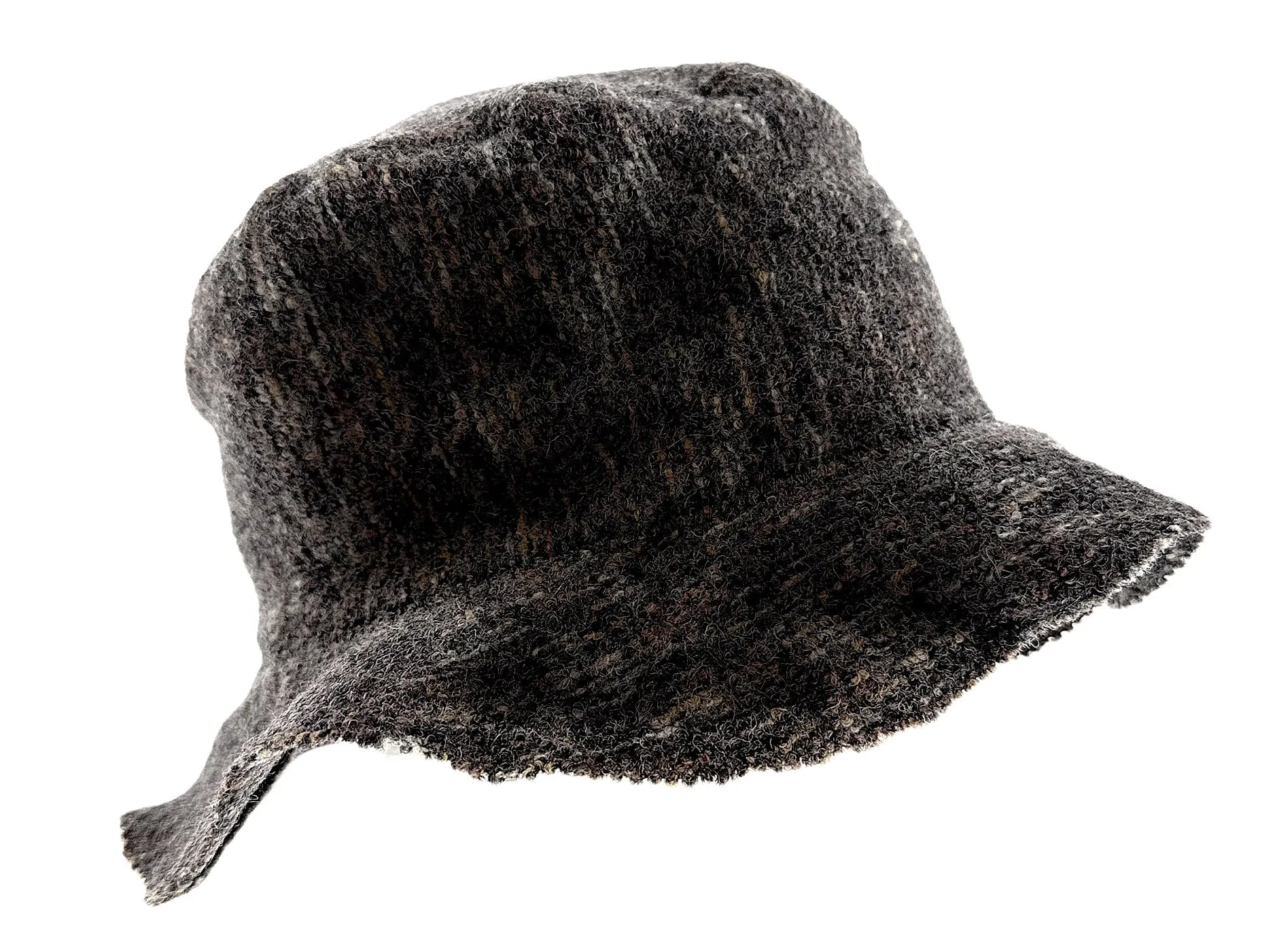 Dolce & Gabbana Grey Pure Virgin Wool Textured Bucket Hat - Premium Winter Hat-