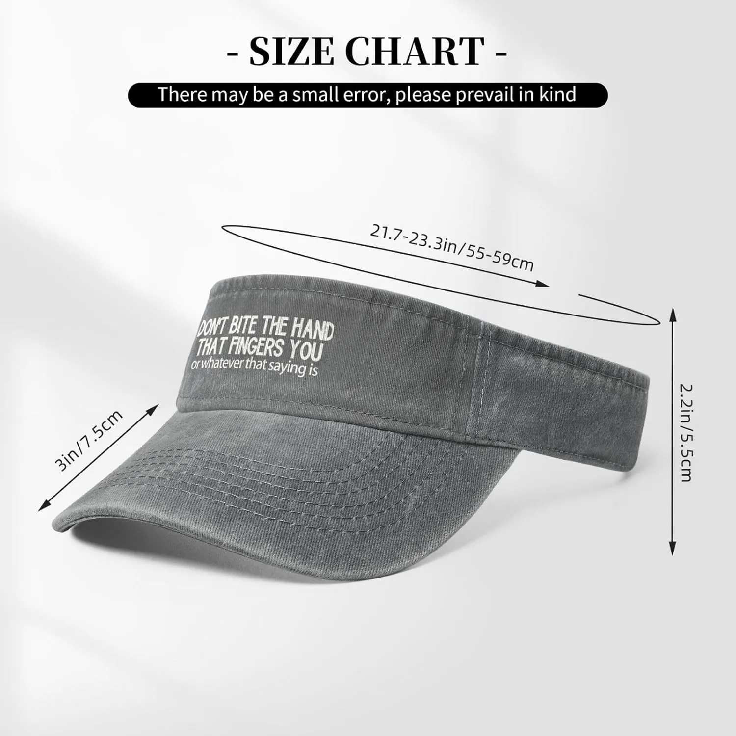 Don't Bite The Hand That Fingers You Sport Sun Visor Hats Cotton Empty Top Baseball Sun Cap for Men Women,Black