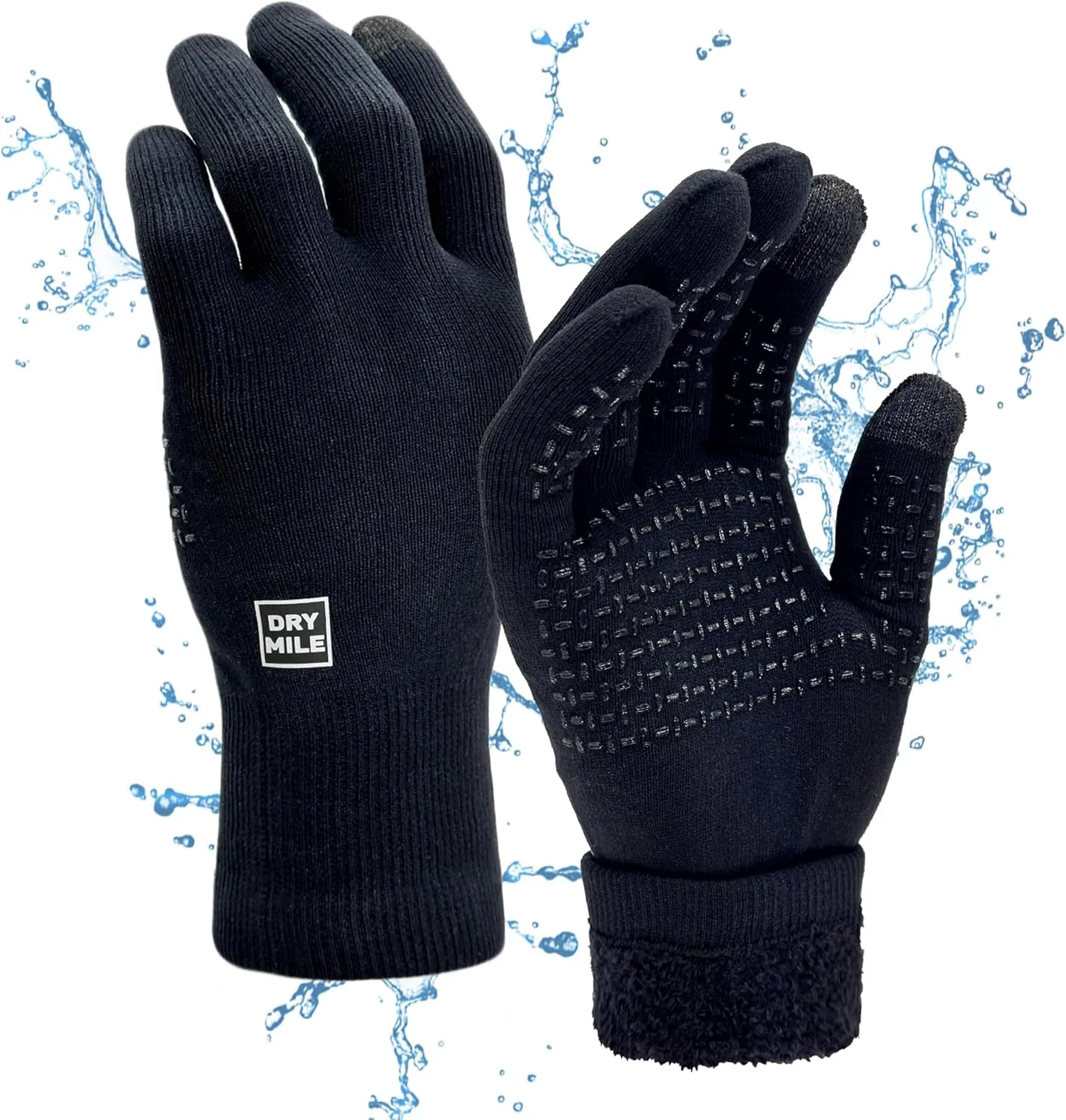 DRYMILE Alpine Waterproof Gloves - Warm Thermal Fleece Touchscreen Winter Gloves for Men & Women - Work, Hiking, Skiing, Running, Biking, Riding Glove. Ideal for Cold Weather (S-XL, Black)