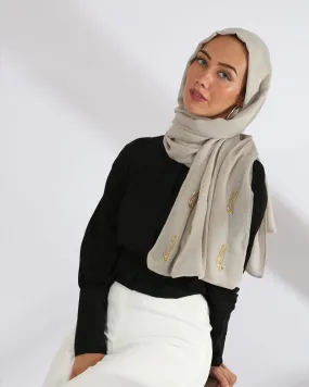 Dusty Gray Tarha with Gold Beads "Lici"