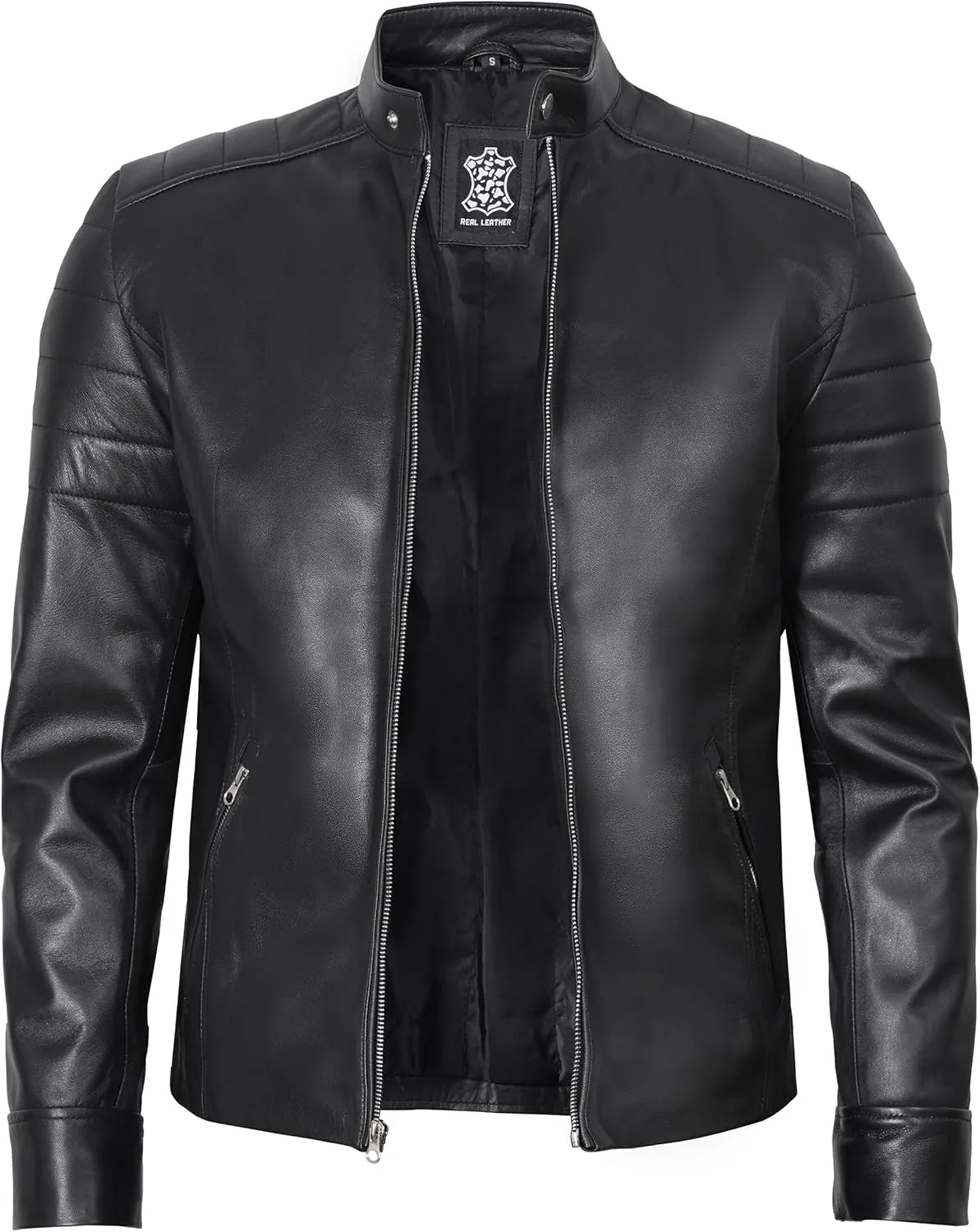 fjackets Cafe Racer Real Leather Jackets for Men - Timeless Style & Unmatched Craftsmanship
