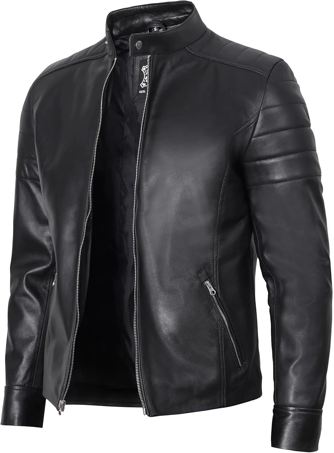 fjackets Cafe Racer Real Leather Jackets for Men - Timeless Style & Unmatched Craftsmanship