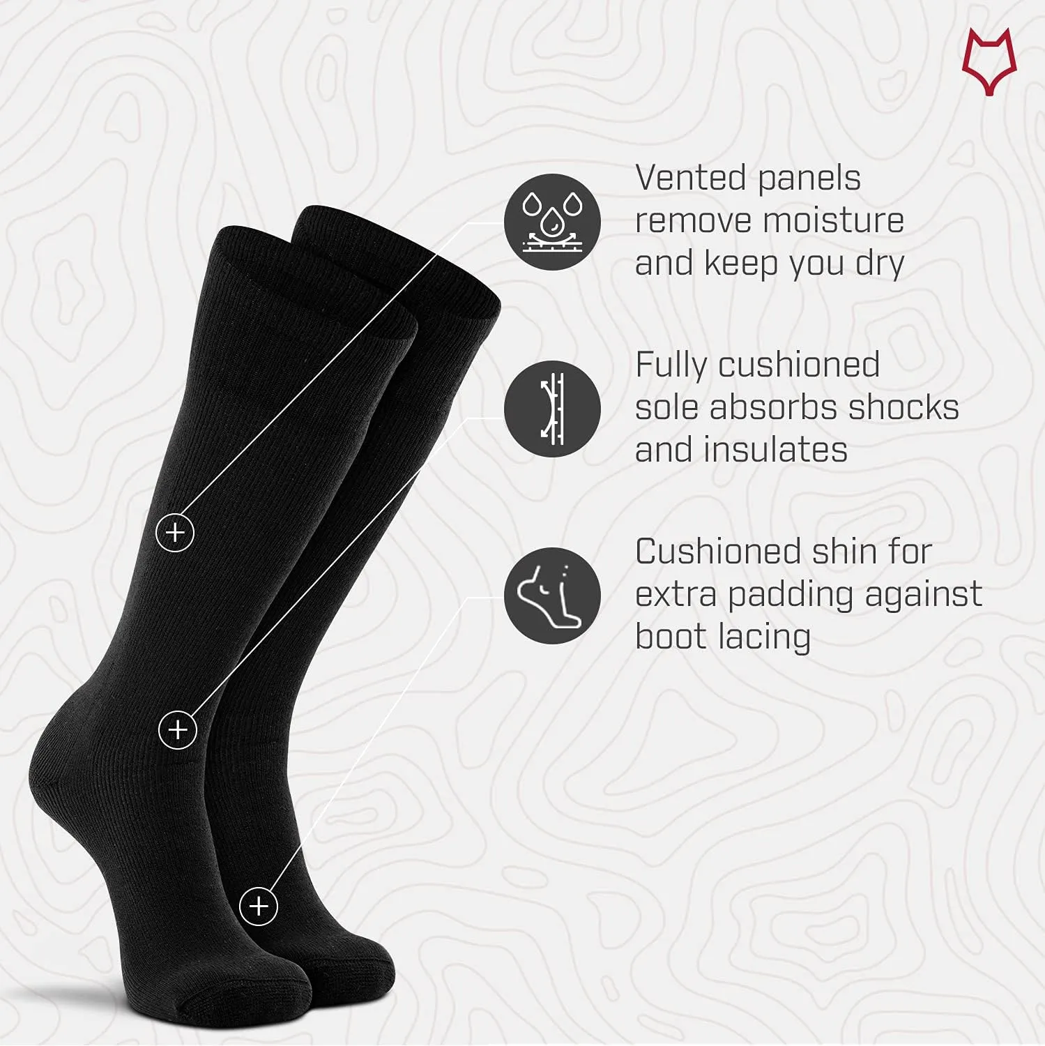 Fox River Wick Dry Socks for Men Extra Cushioned Mid Calf Boot Socks