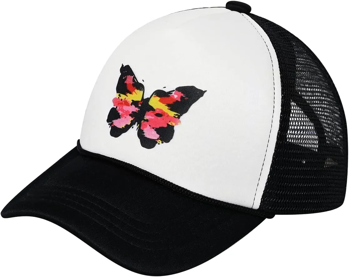 Funky Junque Kids Trucker Hat Adjustable Snapback Mesh Cap - Retro High Crown Style for Boys & Girls