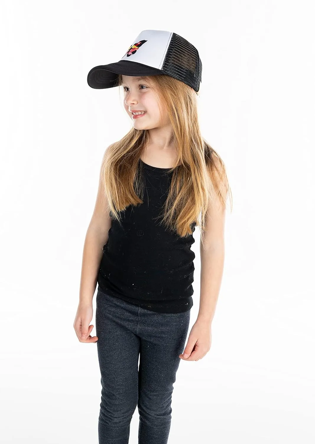 Funky Junque Kids Trucker Hat Adjustable Snapback Mesh Cap - Retro High Crown Style for Boys & Girls