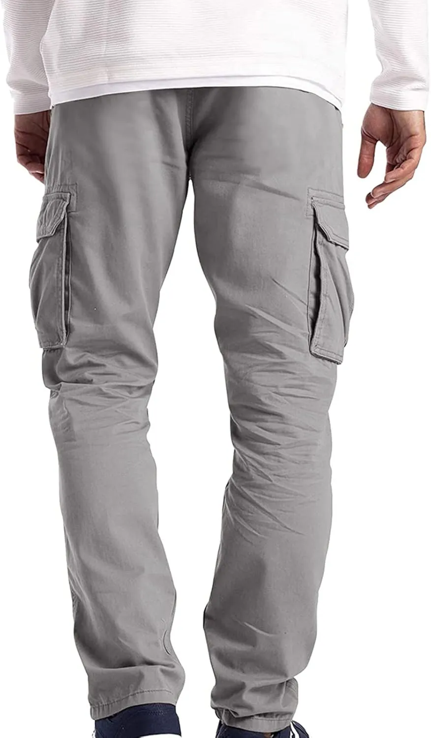 GOKKILRW Mens Outdoor Ripstop Cargo Pants Multi-Pocket Work Utility Pants Straight Leg Open Bottom Combat Hiking Work Trouser
