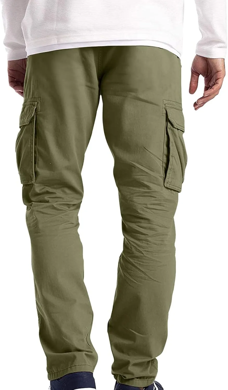 GOKKILRW Mens Outdoor Ripstop Cargo Pants Multi-Pocket Work Utility Pants Straight Leg Open Bottom Combat Hiking Work Trouser