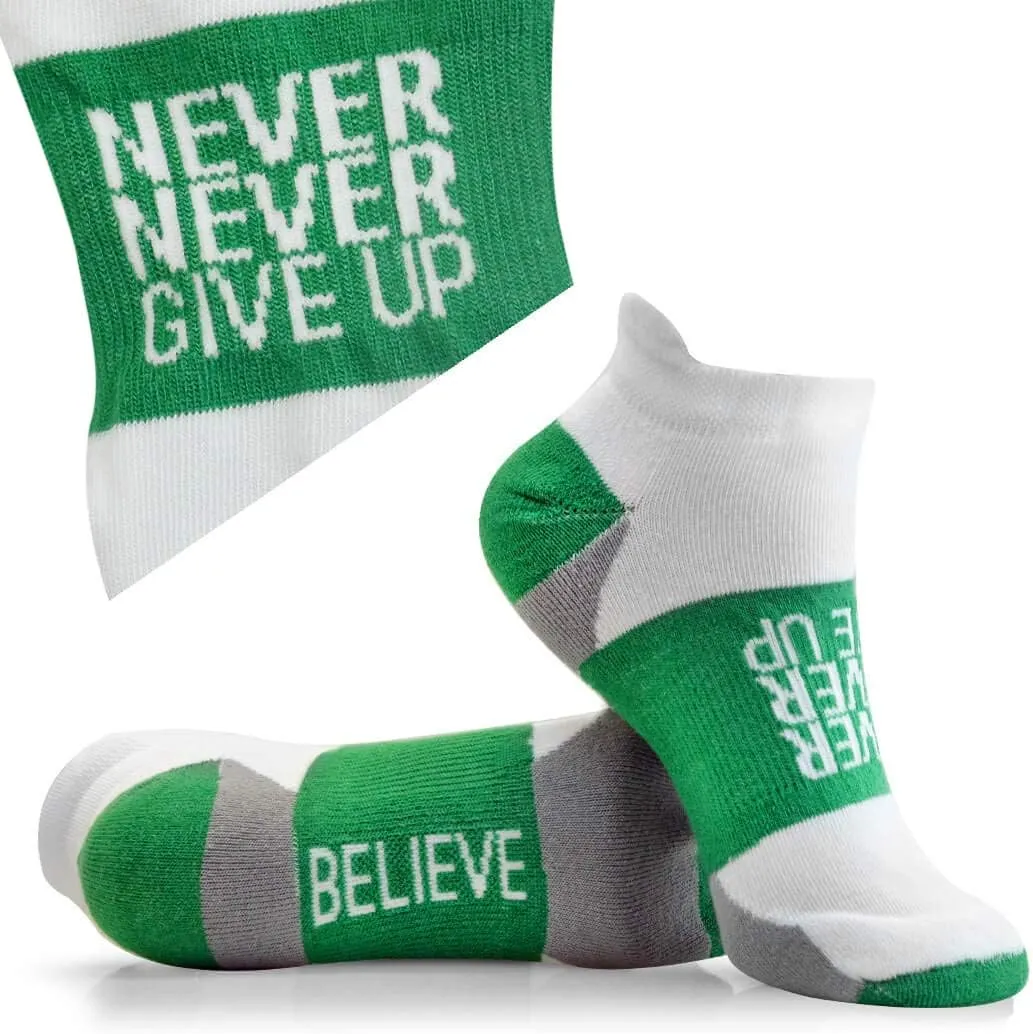 Gone For a Run Inspirational Athletic Running Socks Women's Woven Low Cut | Inspirational Slogans | Set of 3 pairs