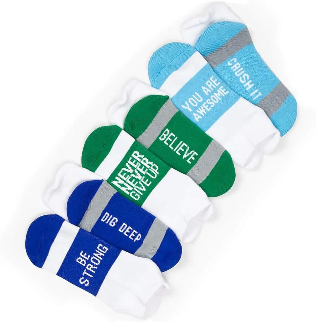 Gone For a Run Inspirational Athletic Running Socks Women's Woven Low Cut | Inspirational Slogans | Set of 3 pairs