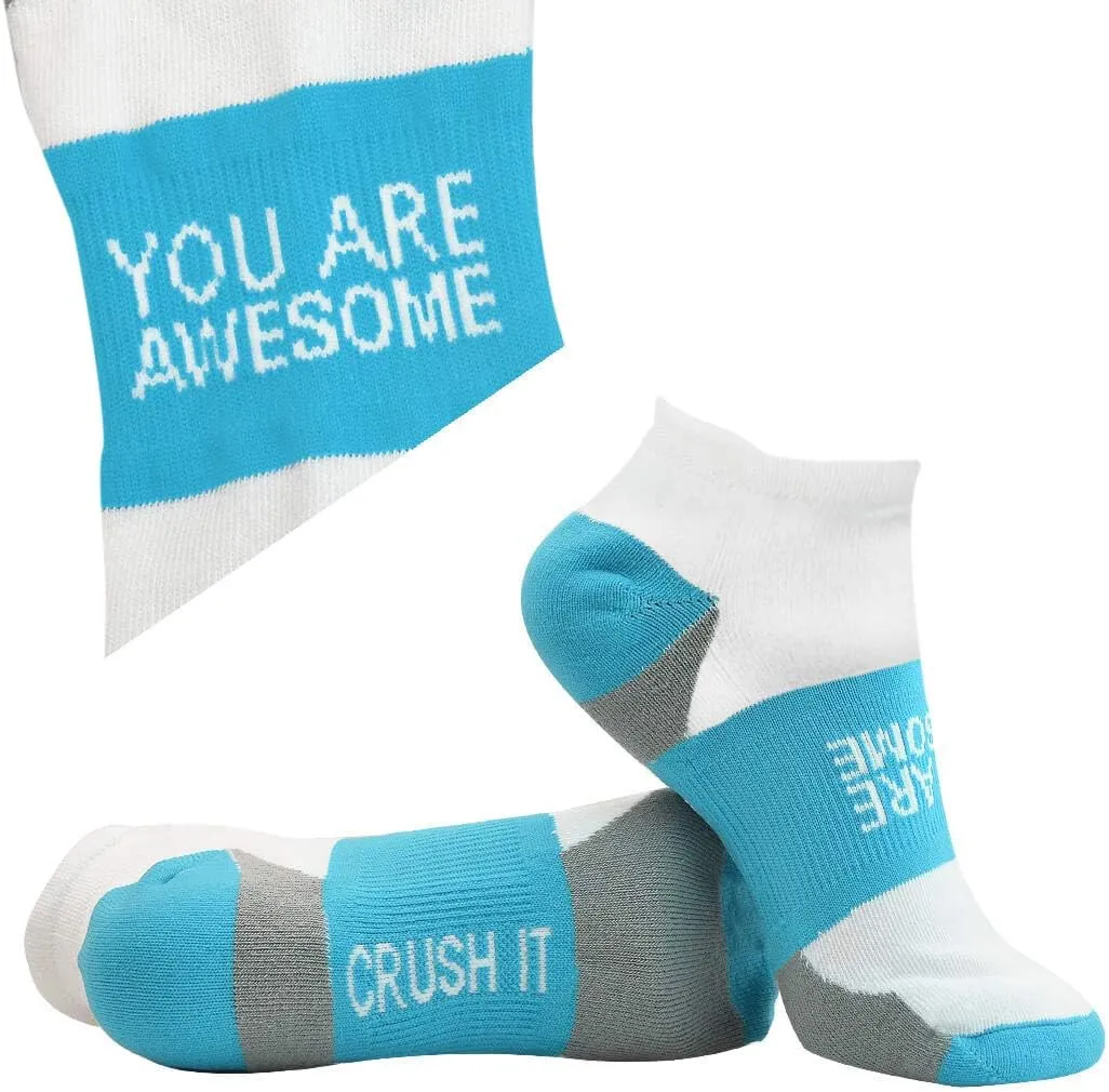 Gone For a Run Inspirational Athletic Running Socks Women's Woven Low Cut | Inspirational Slogans | Set of 3 pairs