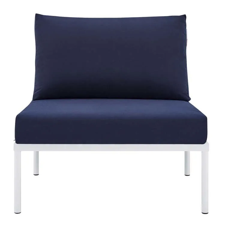 Harmony Sunbrella Basketweave Outdoor Patio Aluminum Armless Chair
