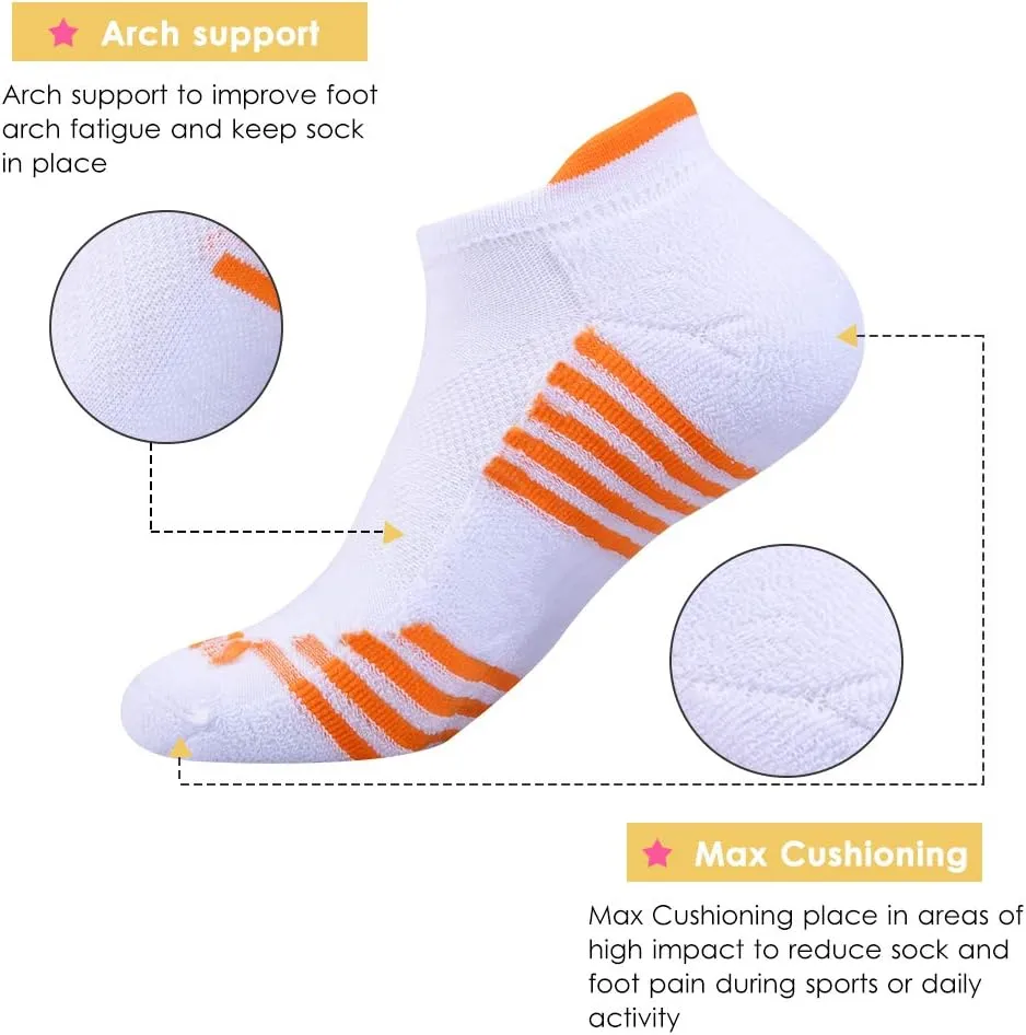 JOYNÉE Mens Ankle Athletic Socks Low Cut Week Socks for Sports Running 7 Pack,Black,Sock Size:10-13