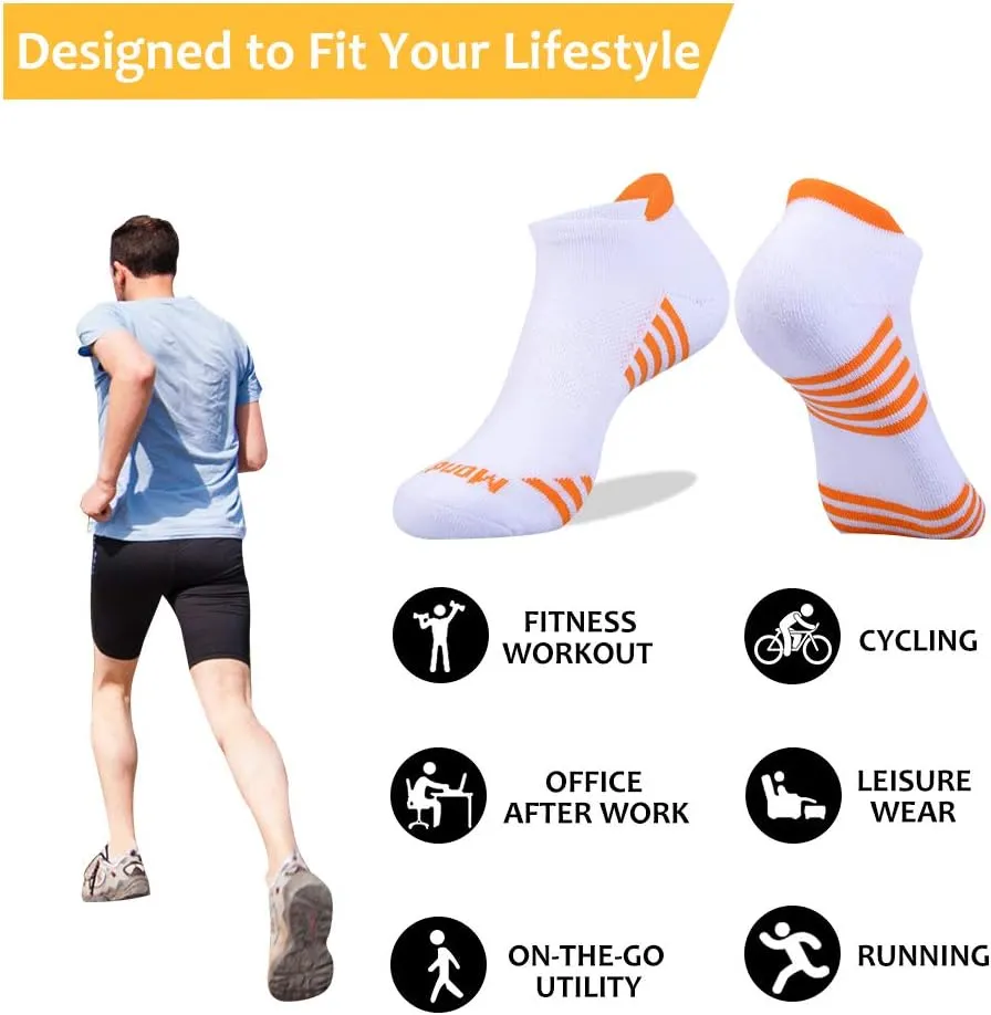 JOYNÉE Mens Ankle Athletic Socks Low Cut Week Socks for Sports Running 7 Pack,Black,Sock Size:10-13