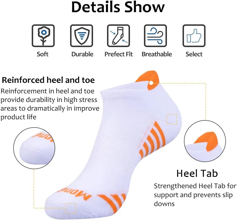 JOYNÉE Mens Ankle Athletic Socks Low Cut Week Socks for Sports Running 7 Pack,Black,Sock Size:10-13