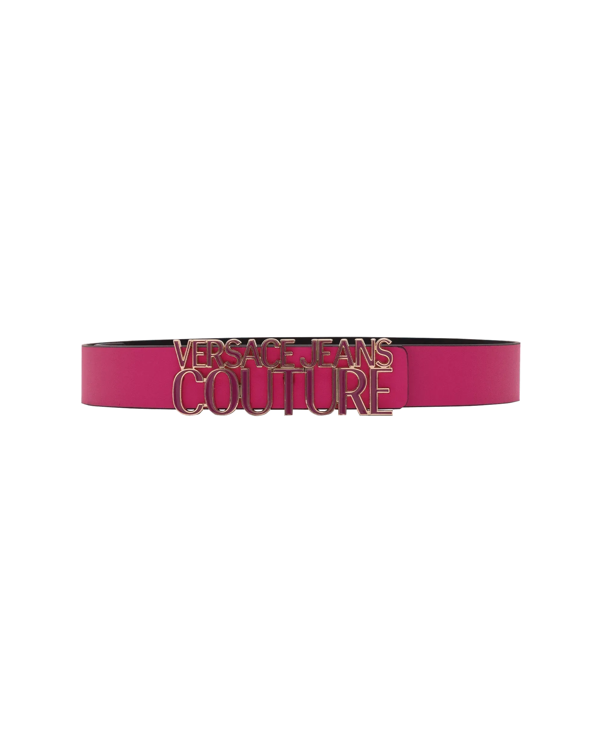 Leather Belt With Gold Trim Logo
