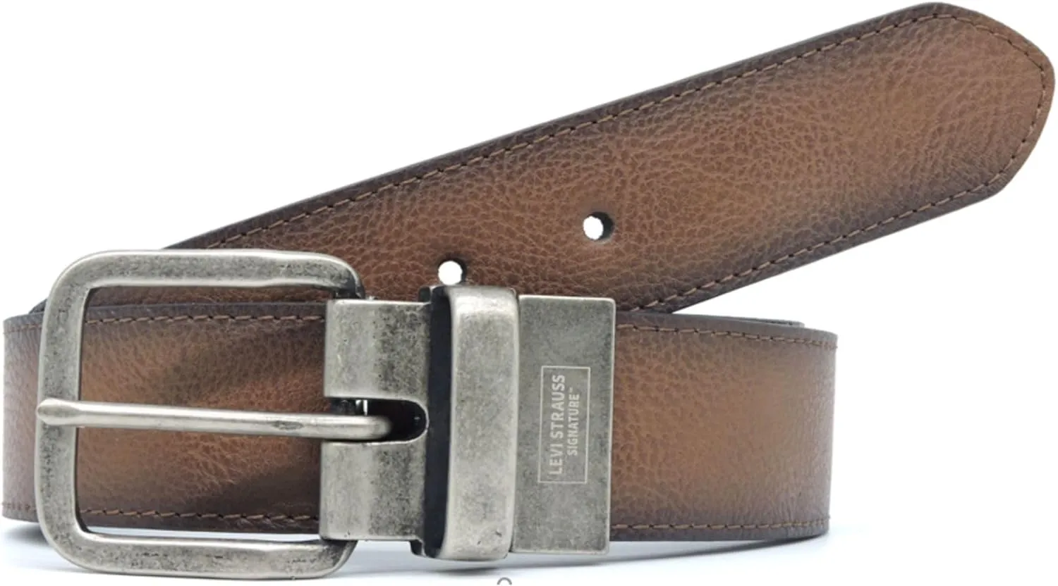 Levi Strauss Signature - Premium Leather Reversible Belt for Men for Jeans, Work, Dress & Casual pants | Cinturon Para Hombre