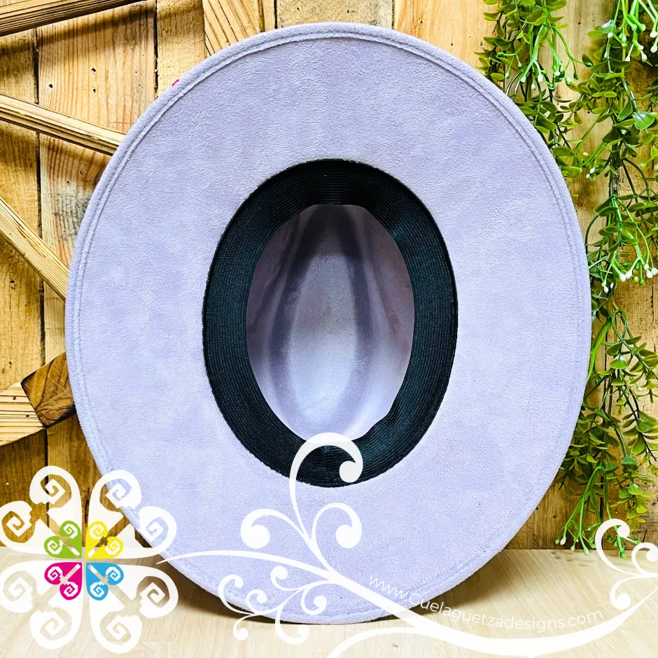 Lilac Indiana Mitla Velvet Hat - Hand Painted Hat