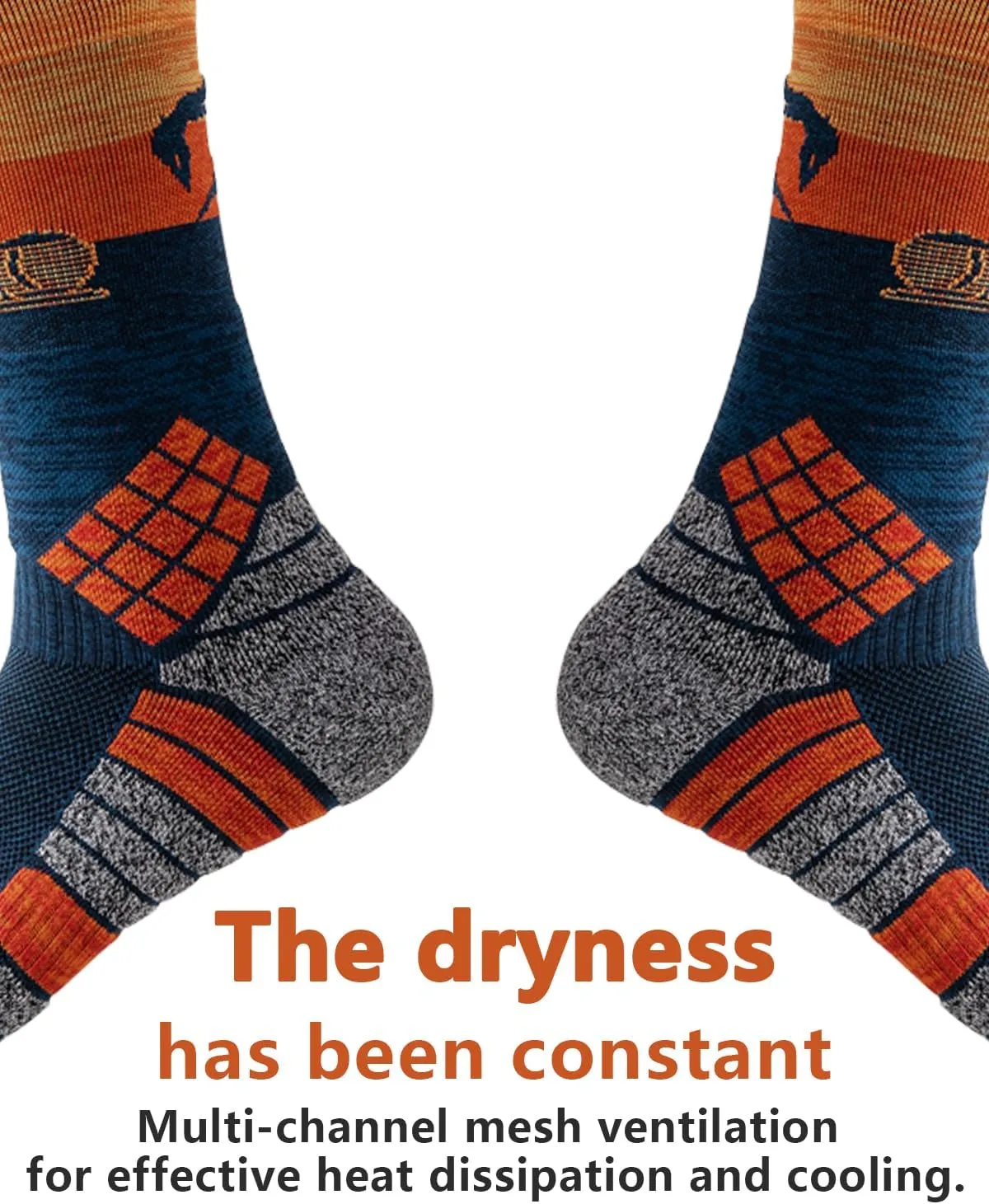 Mens Athletic Compression Crew Socks Sports Cushioned Elite Basketball Socks Grip Running Sock 3 Pairs（9-13）