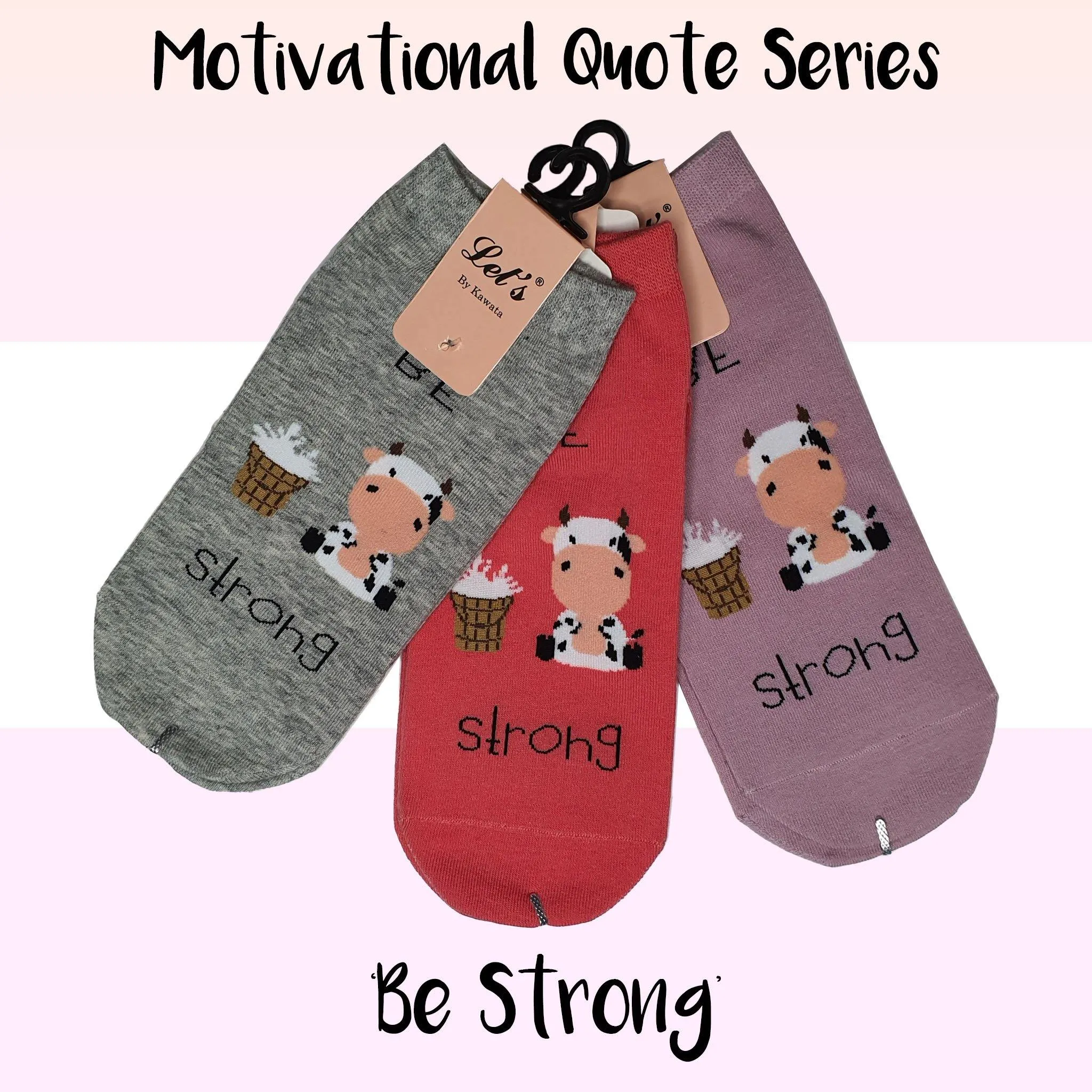Motivational Quote Series " Be Strong " Casual Ankle Socks