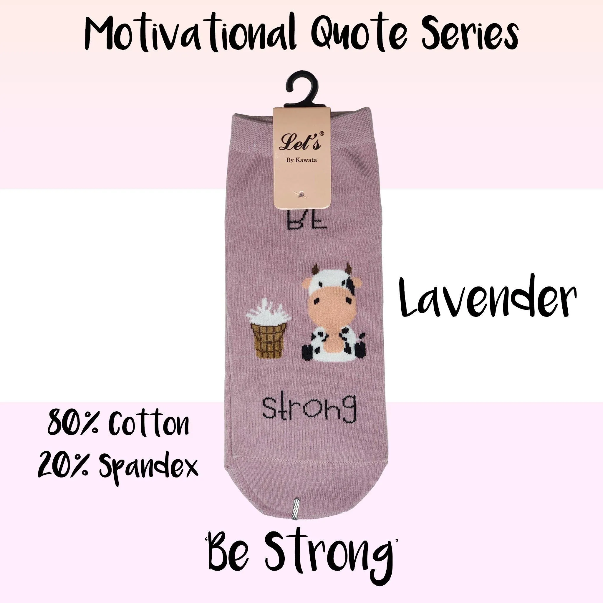 Motivational Quote Series " Be Strong " Casual Ankle Socks