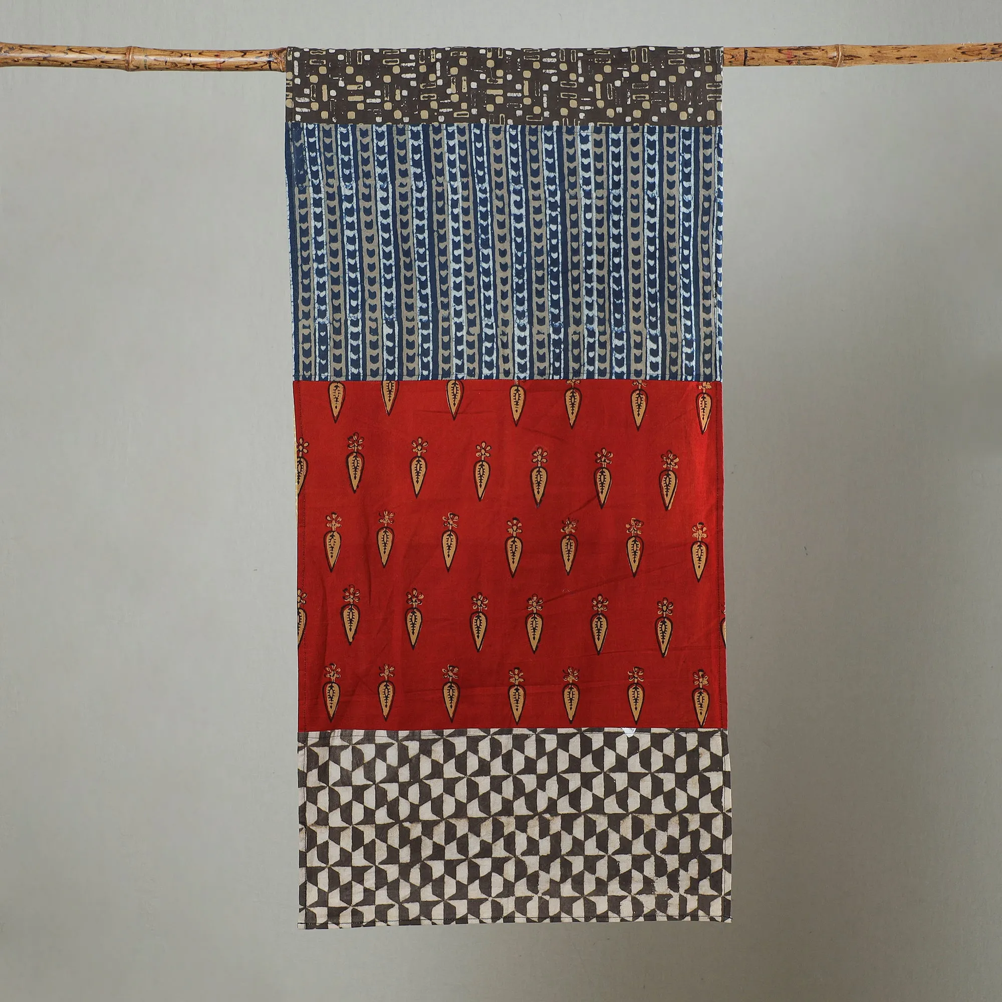 Multicolor - Patchwork Block Printed Cotton Stole 03