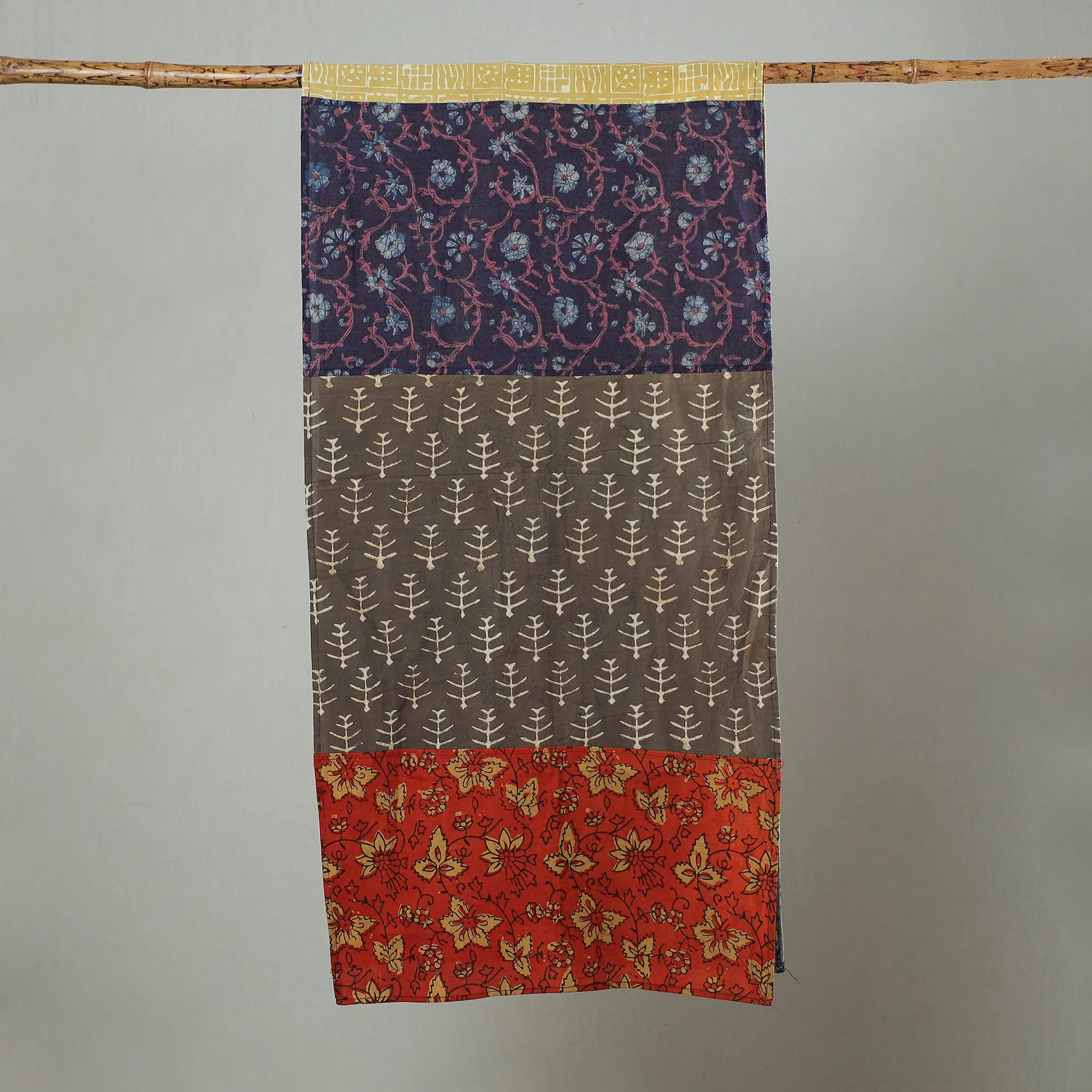 Multicolor - Patchwork Block Printed Cotton Stole 09