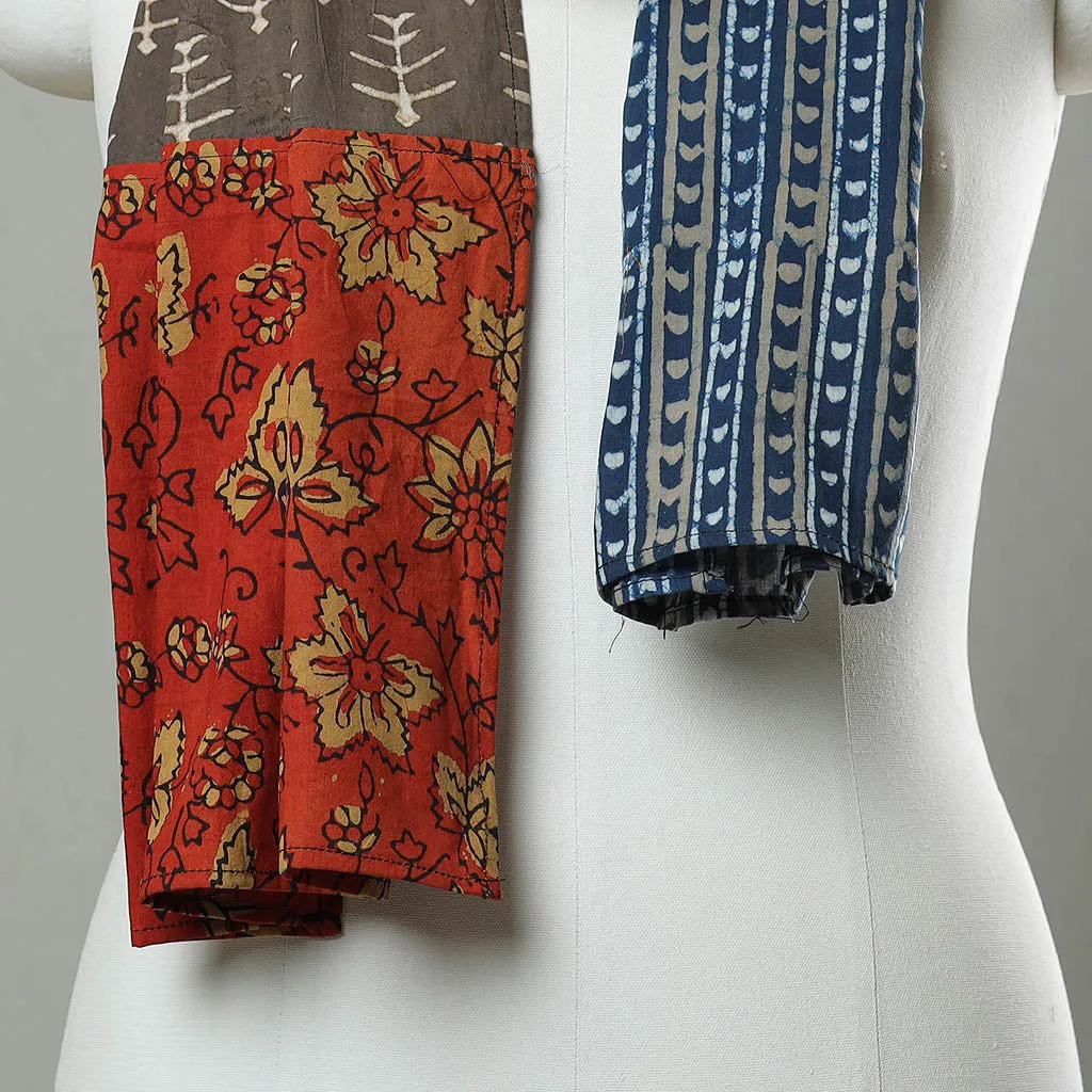 Multicolor - Patchwork Block Printed Cotton Stole 09