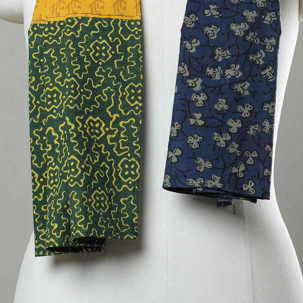 Multicolor - Patchwork Block Printed Cotton Stole 17