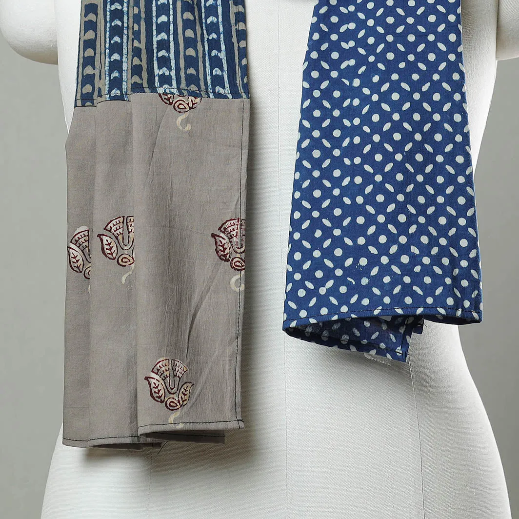 Multicolor - Patchwork Block Printed Cotton Stole 23