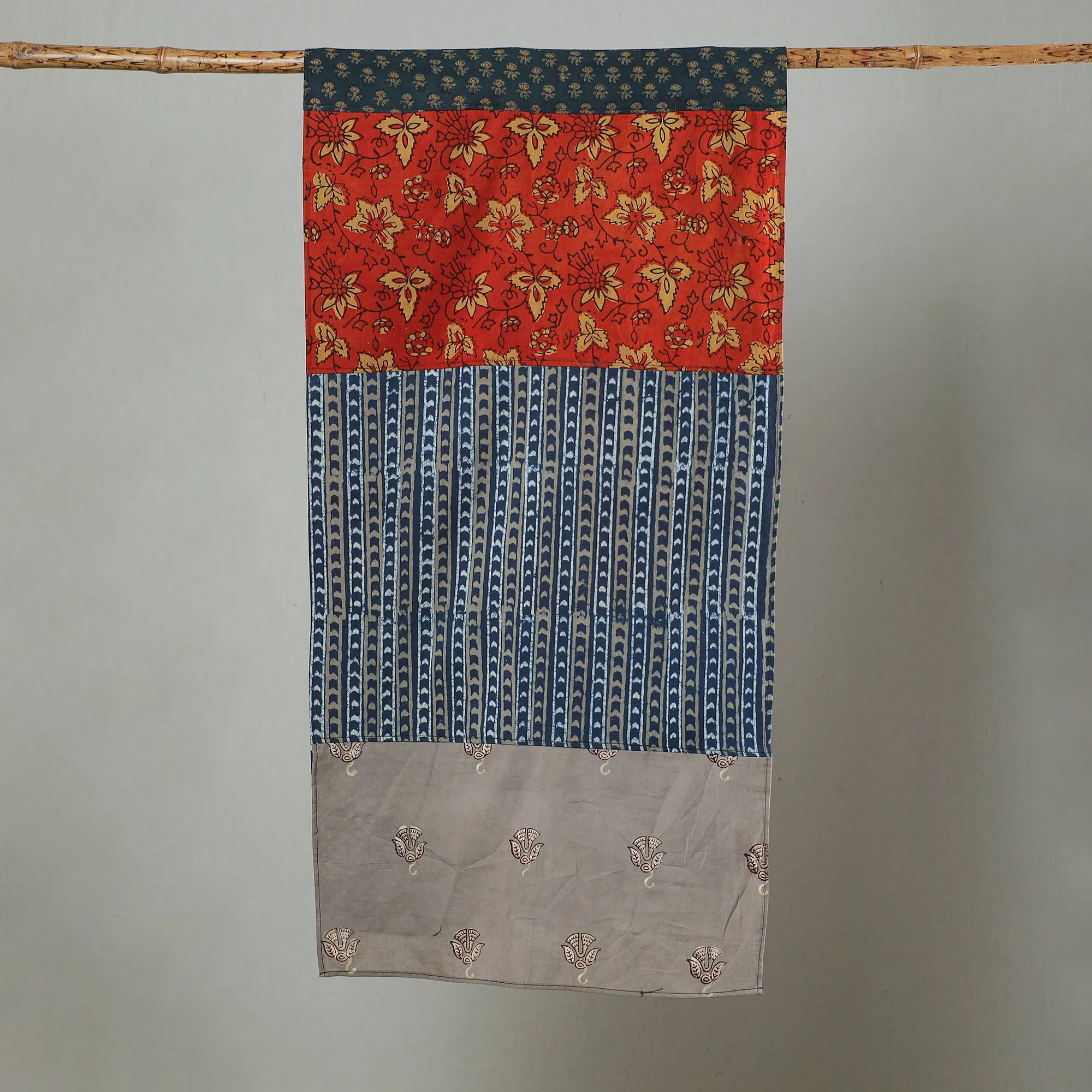 Multicolor - Patchwork Block Printed Cotton Stole 23