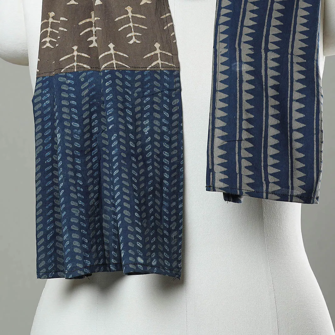 Multicolor - Patchwork Block Printed Cotton Stole 50