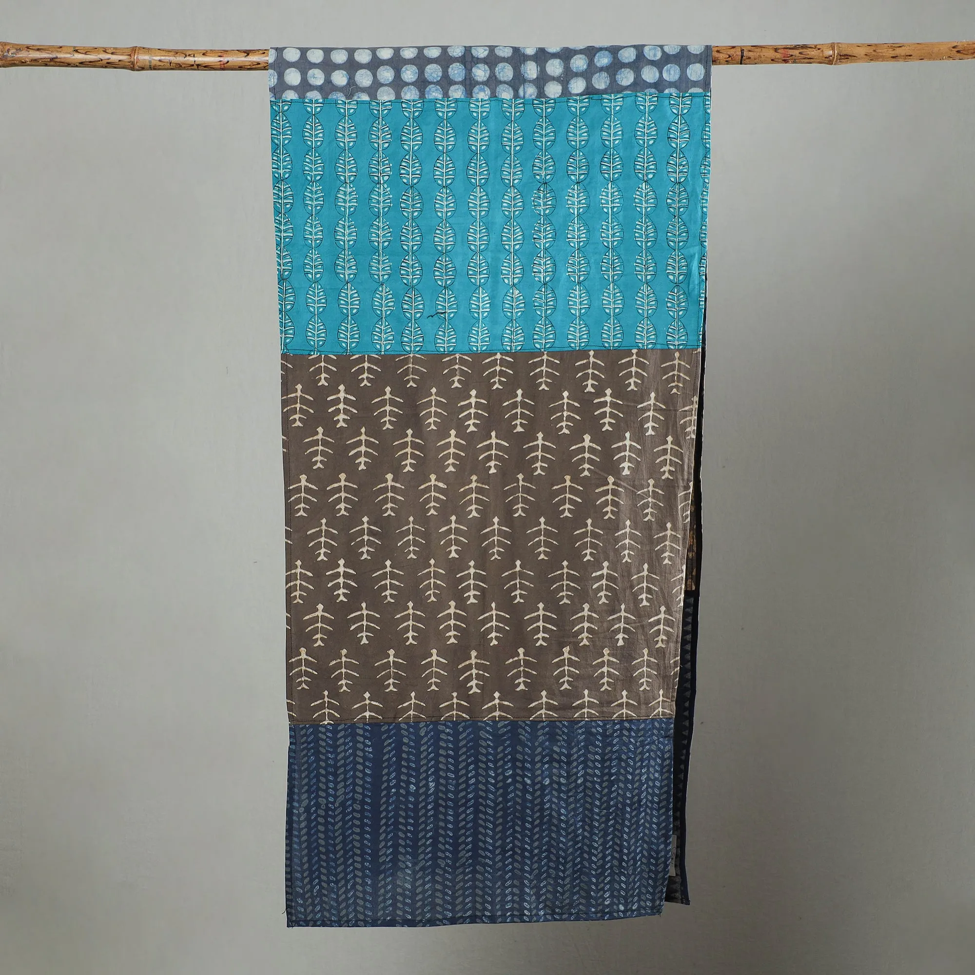 Multicolor - Patchwork Block Printed Cotton Stole 50