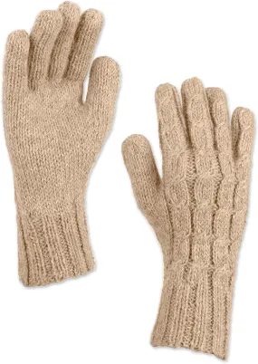 NOVICA Artisan Handmade Wool100% Alpaca Gloves Cable Knit in Light Mauve from Peru