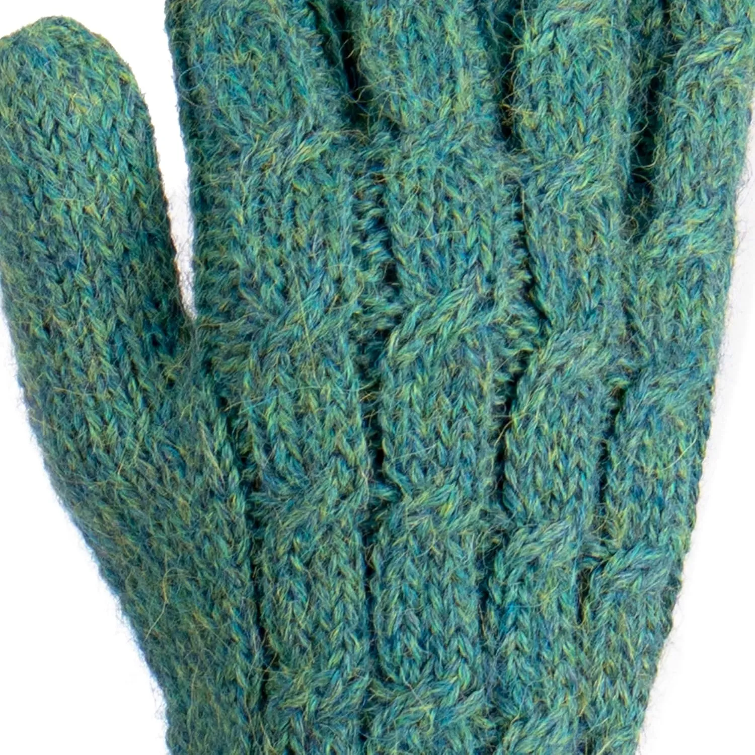 NOVICA Artisan Handmade Wool100% Alpaca Gloves Cable Knit in Light Mauve from Peru